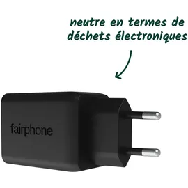 Fairphone Dual USB-C + USB Schnellladegerät 65W Schwarz