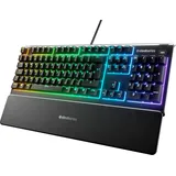 SteelSeries Apex 3 - Gaming Tastatur - 10-Zonen RGB-Beleuchtung - Premium magnetische Handballenauflage - Deutsches (QWERTZ) Layout