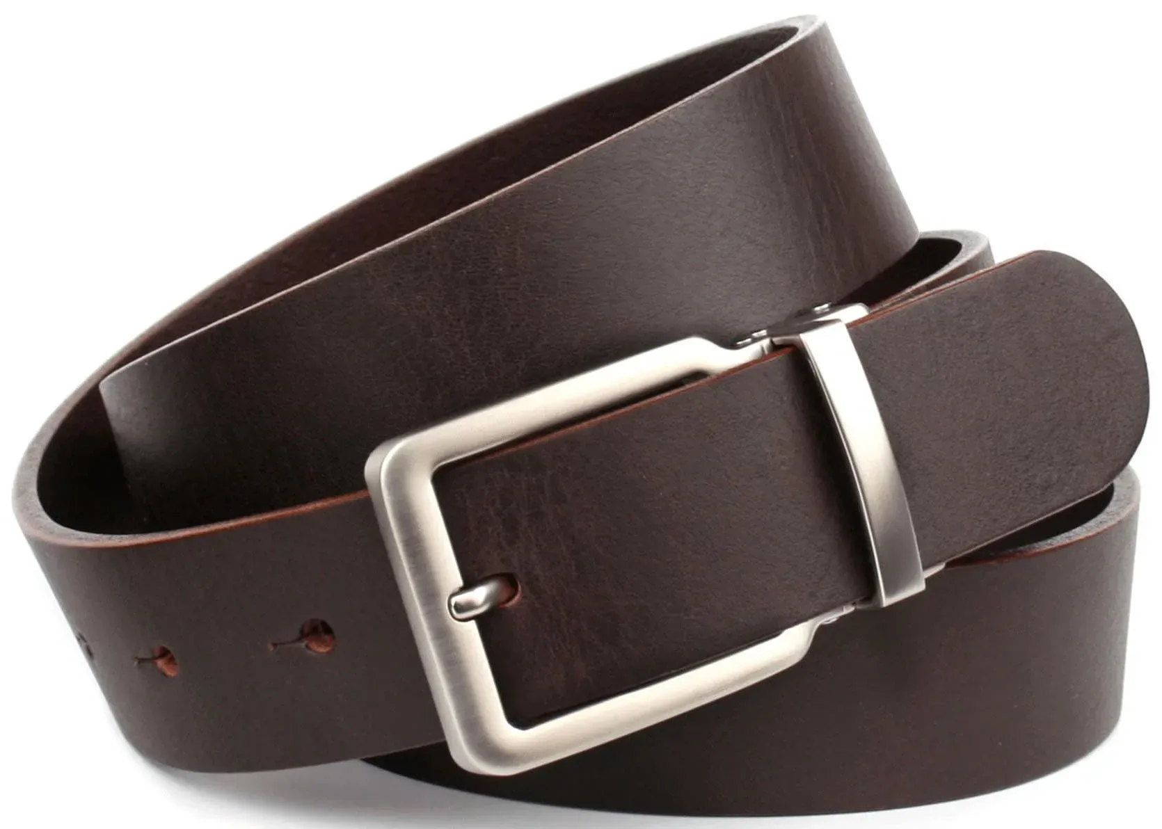 Ledergürtel ANTHONI CROWN, Herren, Gr. 120, braun, Leder, unifarben, Gürtel Ledergürtel, 3,5 cm breiter Casual-Vollledergürtel