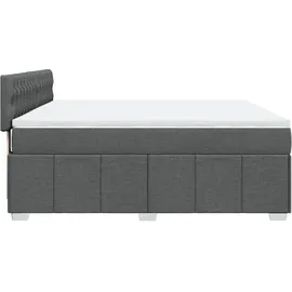 vidaXL Boxspringbett 180 x 200 cm Dunkelgrau