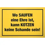 DankeDir! Saufen Ehre Schild mit Spruch - lustiges Geschenk für ihn Geschenkidee Geburtstagsgeschenk Männer Jungs Party Deko Zubehör Scherzartikel JGA - Accessoire Fotobox 30 x 20 cm