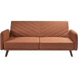 Schlafsofa 3-Sitzer SENJA Kunstleinen Orange