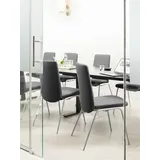 Polsterstuhl STRESSLESS "Laurel", grau (charcoal dinamica, chrom glänzend), B:57cm H:92cm T:59cm, Microfaser DINAMICA (88% Polyester, 12% Polyurethan), Stühle, Polsterstuhl Esszimmerstuhl 4-Fuß-Stuhl, Low Back, Größe M, mit Beinen aus Stahl in Chrom glänzend