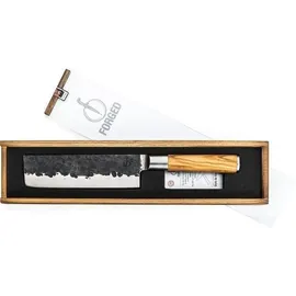 Forged Olive Hackmesser 17cm, handgefertigt, in Holzkiste