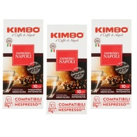 3x Kimbo Espresso Napoli 10 Kaffee in Kapseln Kompatibel mit Nespresso-Maschinen