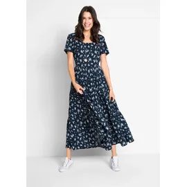 bonprix Maxikleid Blau Allover-Muster 42
