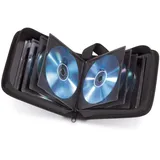 Hama CD Tasche für 32 Discs/CD/DVD/Blu-ray (Mappe zur Aufbewahrung, platzsparend für Auto und Zuhause, Transport-Hüllen) Schwarz
