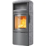 Kaminofen HARK 44-5.1 GT ECOplus FlameKat Raumluftunabhängig 8 kW - Specksteinverkleidung - Korpus: titan