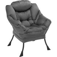 EUGAD Relaxsessel (1-St), Sessel Samt, Liegesessel, mit Armlehnen Rüchenlehe grau