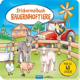 Trötsch Verlag Trötsch Malbuch Stickermalbuch Bauernhoftiere