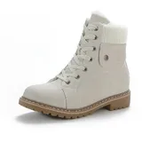 pogolino Damen Stiefeletten warm gefüttert Boots Schnürstiefeletten Winter Schuhe DB1 Beige 41 - 41 EU