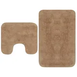 vidaXL Badematten-Set 2-tlg. Stoff Beige