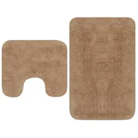 vidaXL Badematten-Set 2-tlg. Stoff Beige