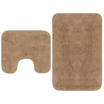 vidaXL Badematten-Set 2-tlg. Stoff Beige