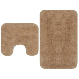 vidaXL Badematten-Set 2-tlg. Stoff Beige