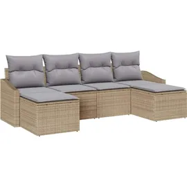 vidaXL Garten Essgruppe 6-tlg. Beige/Hellgrau
