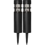 Star Trading Wegeleuchte Kunststoff 7x28 cm 2er Set schwarz