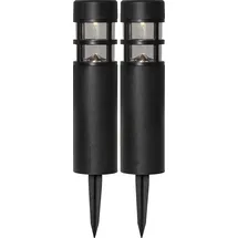 Star Trading Wegeleuchte Kunststoff 7x28 cm 2er Set schwarz