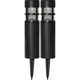 Star Trading Wegeleuchte Kunststoff 7x28 cm 2er Set schwarz