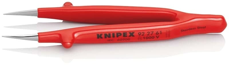 KNIPEX Universalpinzetten Präzisions-Pinzette, isoliert, Glatt, VDE isoliert