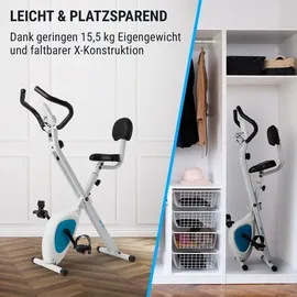 capital sports Azura Air Heimtainer, F Bike mit Magnet-Widerstand, Heimtrainer-Fahrrad Klappbar, Fitness Fahrrad Heimtrainer für Ausdauertraining ... - Weiß