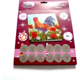 Craft Buddy Crystal Art Card Kit, - Cockerel in the Field, CCK-A102