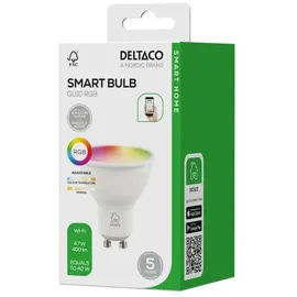deltaco Smart LED-bulb, GU10, RGB, Wi-Fi, 4,7 W