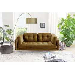 2-Sitzer TRENDS BY HG "Landau", braun (messing), B:183cm H:75cm T:92cm, Sofas, in Cord-Stoff mit Metallfuß
