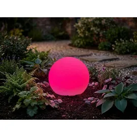 Trio Solar Außenleuchte Kunststoff Ø 20 cm inkl. 0,5 W LED Farbwechsler weiß