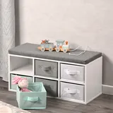 KESPER Kinder-Sitzbank mit Sitzkissen, weiß, FSC