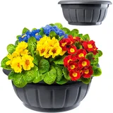 Blumenschale, runde Pflanzschale, Pflanzkübel aus Kunststoff, wetterfester Blume