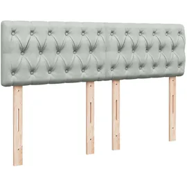 vidaXL Boxspringbett mit Matratze Hellgrau 140x200 cm Samt