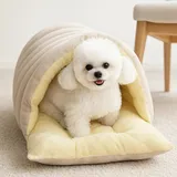 Warme Winterhöhle, Hundehöhle Kleine Hunde Indoor, Geschlossenes Katzenbett, Weicher Plüsch Haustierhöhle, Katzenbett Aus Cord Tunnelzelt, Für Innenbereich, Wohnzimmer, Garten
