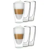 Feelino DUOS doppelwandiges Glas 400 ml Trinkglas Espresso Borosilikatglas Transparent