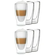Feelino DUOS doppelwandiges Glas 400 ml Trinkglas Espresso Borosilikatglas Transparent