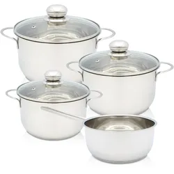 Topf-Set KRÜGER "Saturn", silber, Töpfe, für Induktions-Kochfelder geeignet
