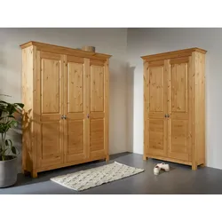 Schuhschrank HOME AFFAIRE "Rauna", beige (natur), B:113cm H:194cm T:39cm, Massivholz, Schränke, aus massiver Kiefer, viel Stauraum