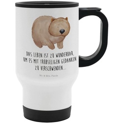 Mr. & Mrs. Panda Thermobecher Wombat – Weiß – Geschenk, Tiermotive, Tiere, Kaffeebecher, Australien, Edelstahl weiß