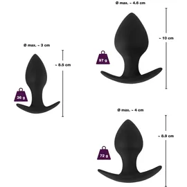 Black Velvets 3-teiliges Analplug-Set, schwarz
