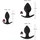 Black Velvets 3-teiliges Analplug-Set, schwarz