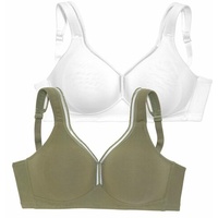PETITE FLEUR T-Shirt-BH Damen khaki+weiß Gr.75C