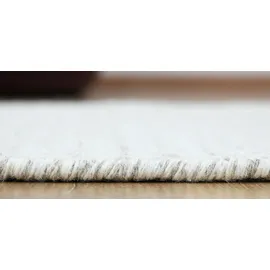 Myflair Wooly Nature Handwebteppich 60 x 90 cm Beige/Weiß