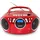 Karcher RR 5042 tragbares Radio mit CD-Player und Kassettenspieler Batterie-/Netzbetrieb, AUX-In) rot