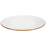 HIT Trading Speiseteller TAKI, Ø 27 cm - Karamell - Weiß - Porzellan - mit Rillenoptik