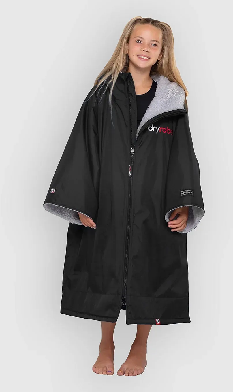Dryrobe Advance Long Sleeve Kids 5-9 Surf Poncho black grey Gr. Uni