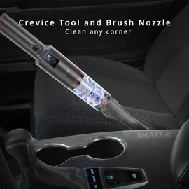 SMARTAI Handstaubsauger, 17000Pa Mini LED Kabelloser Akku Handsauger, 30 Minuten Dauer Leicht Akkusauger für Auto