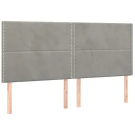 vidaXL Boxspringbett mit Matratze Hellgrau 200x200 cm Samt - Grau