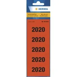 Jahreszahlen 2020, 60x26mm, rot, Pck=100 Stück, 1680