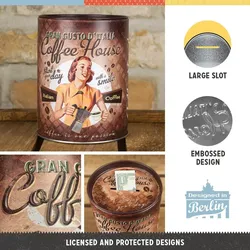 Nostalgic-Art Retro Spardose Coffee Fund 1 l Metall Sparbüchse Geschenk Kaffee