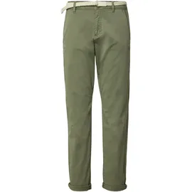 s.Oliver Chinohose S.OLIVER, Damen, Gr. 42, N-Gr, grün (shadow khaki), Web, Obermaterial: 98% Baumwolle, 2% Elasthan, unifarben, lang, Hosen Chinohose, mit Gürtel